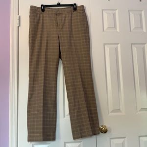 Brown Plaid Lands End Trousers